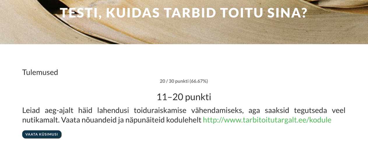 roheväljakutse - teadlik toitumine